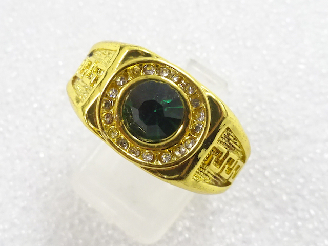 JAPANESE KIMONO / ANTIQUE COLORED STONE RING (SIZE 25)
